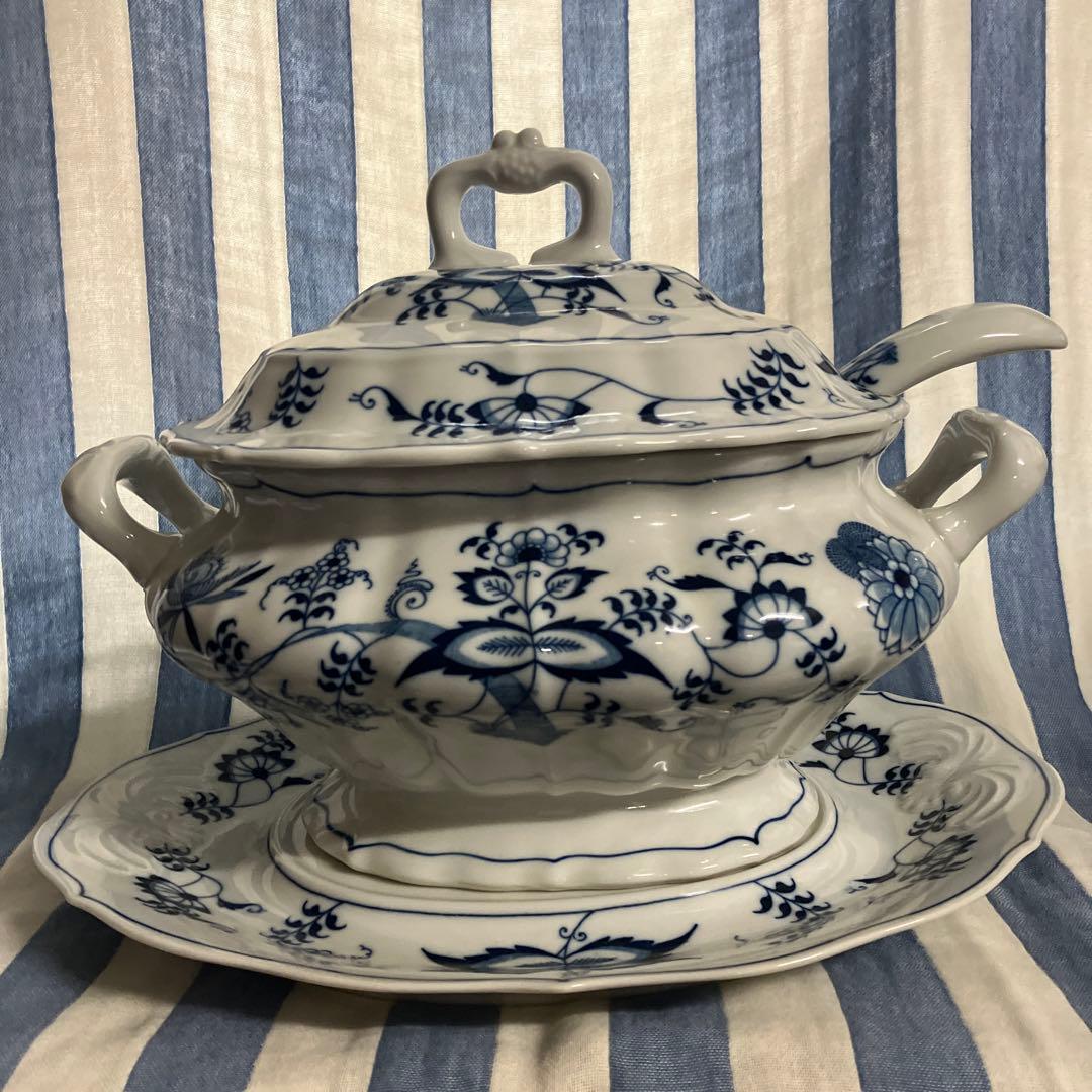 80s希少ブルーダニューブスープポット★新品同様★大型スープチューリン&レードル