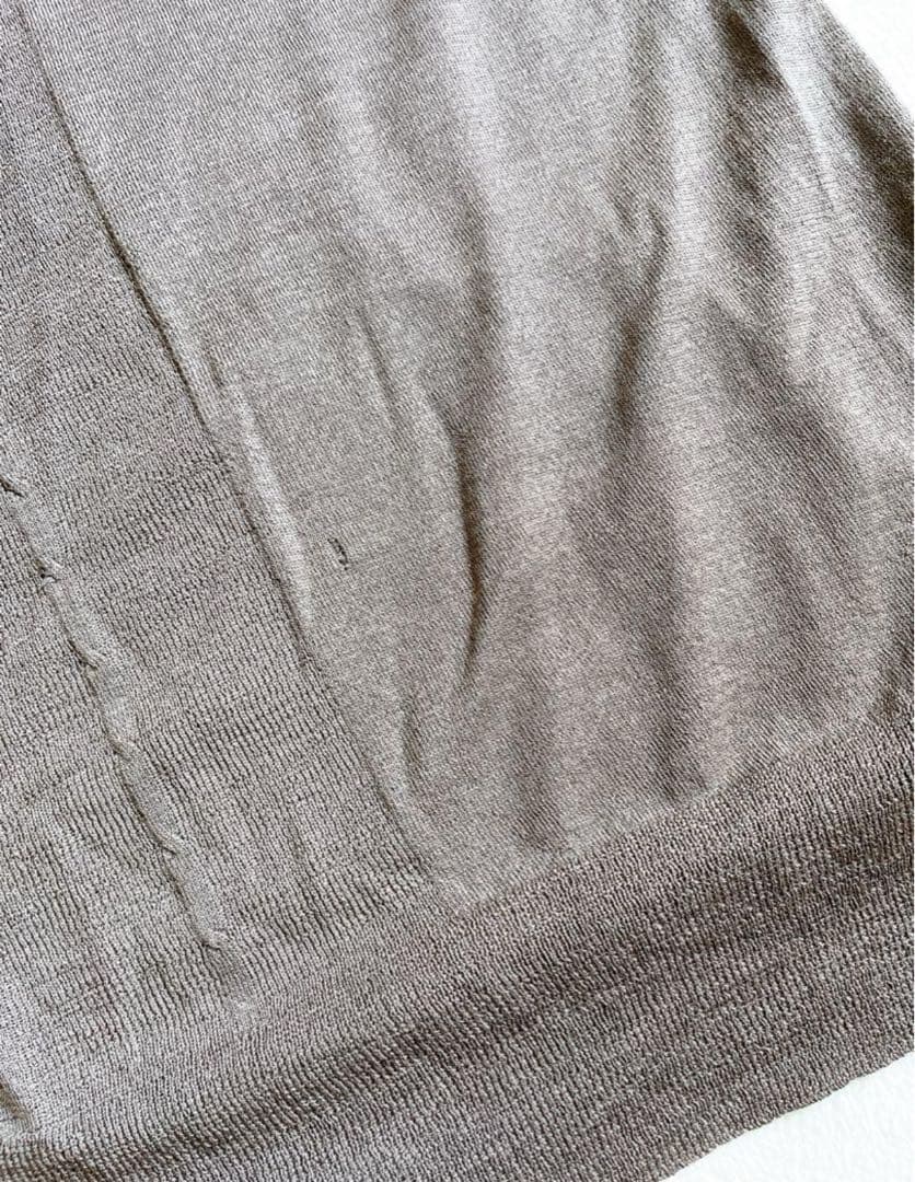 ミナペルホネン 無地 襟元 ノースリーブ サマーニット 軽量 Mサイズ相当