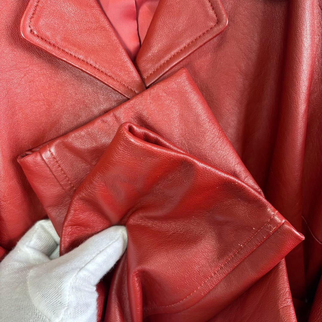 本革 バルマン レザージャケット コート ラムレザー カジュアルカラー M