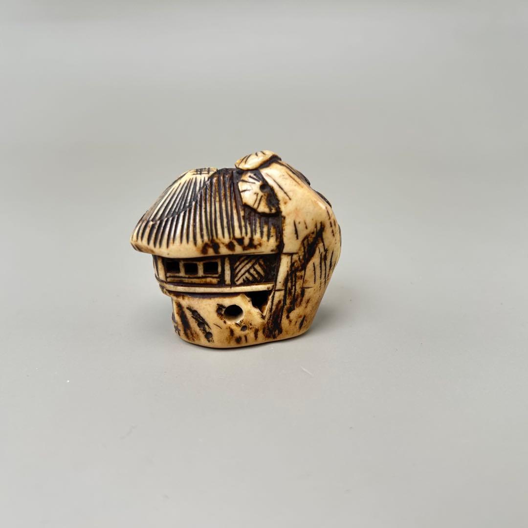 彫刻極上根付天然素材アンティーク骨董飾り物古美術置物細密細工