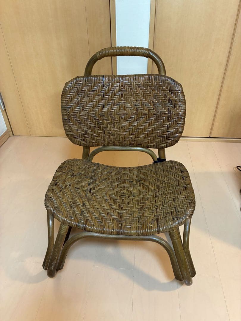 ラタン製座椅子 ブラウン