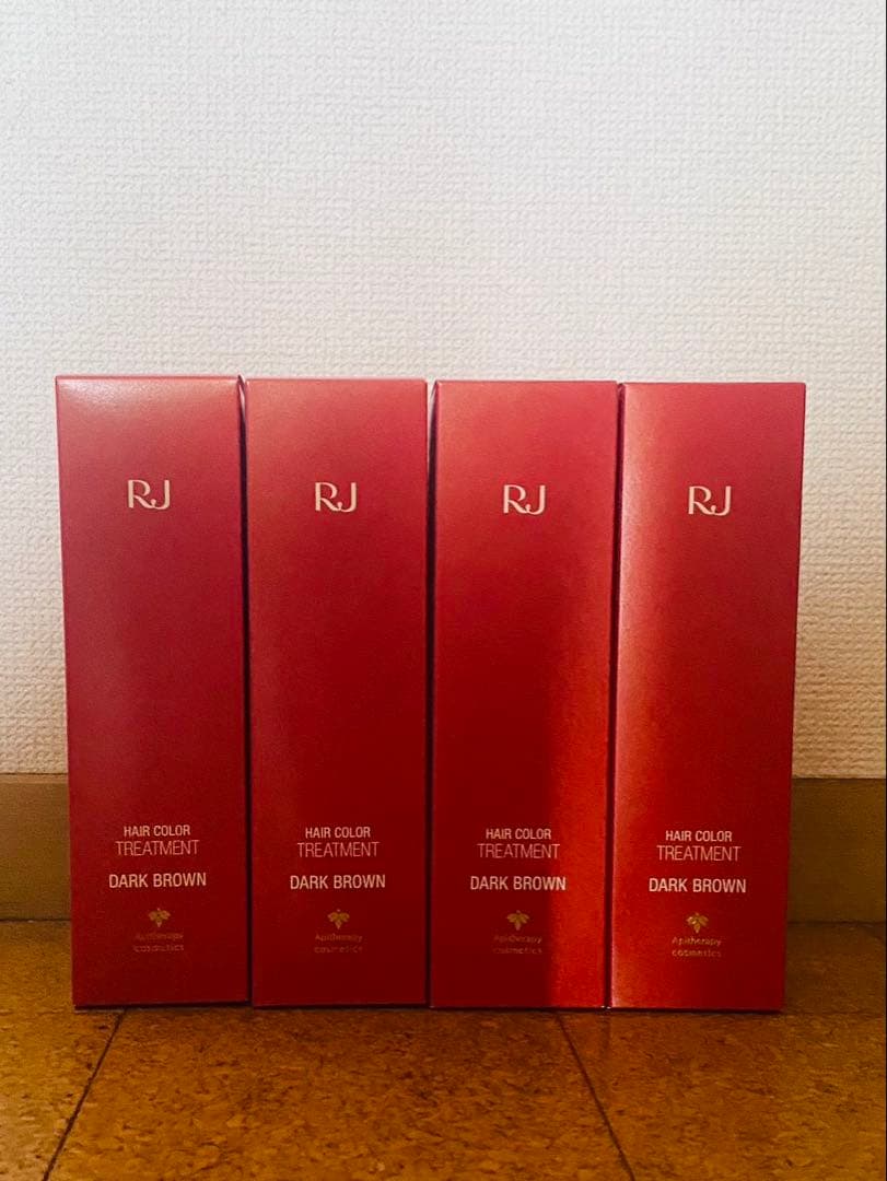 山田養蜂場RJヘアカラートリートメント4本セッ ト ダークブラウン