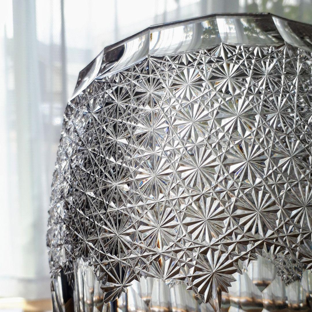 江戸切子　堀口硝子　三代目秀石 作品　花器　銘「ゴジラの卵」【 未使用　美品 】