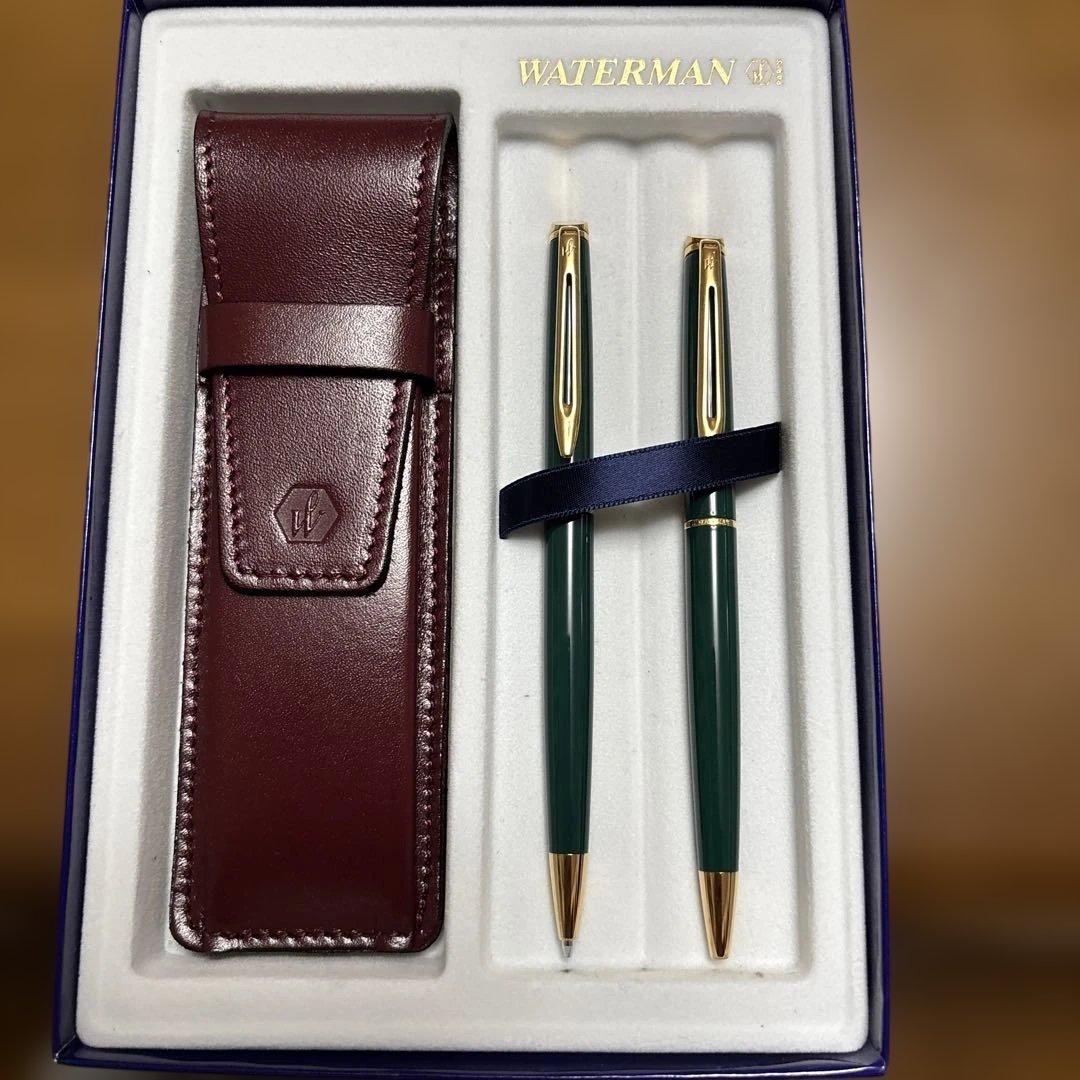 WATERMAN ボールペン しゃーペン2本セット レザーケース付き