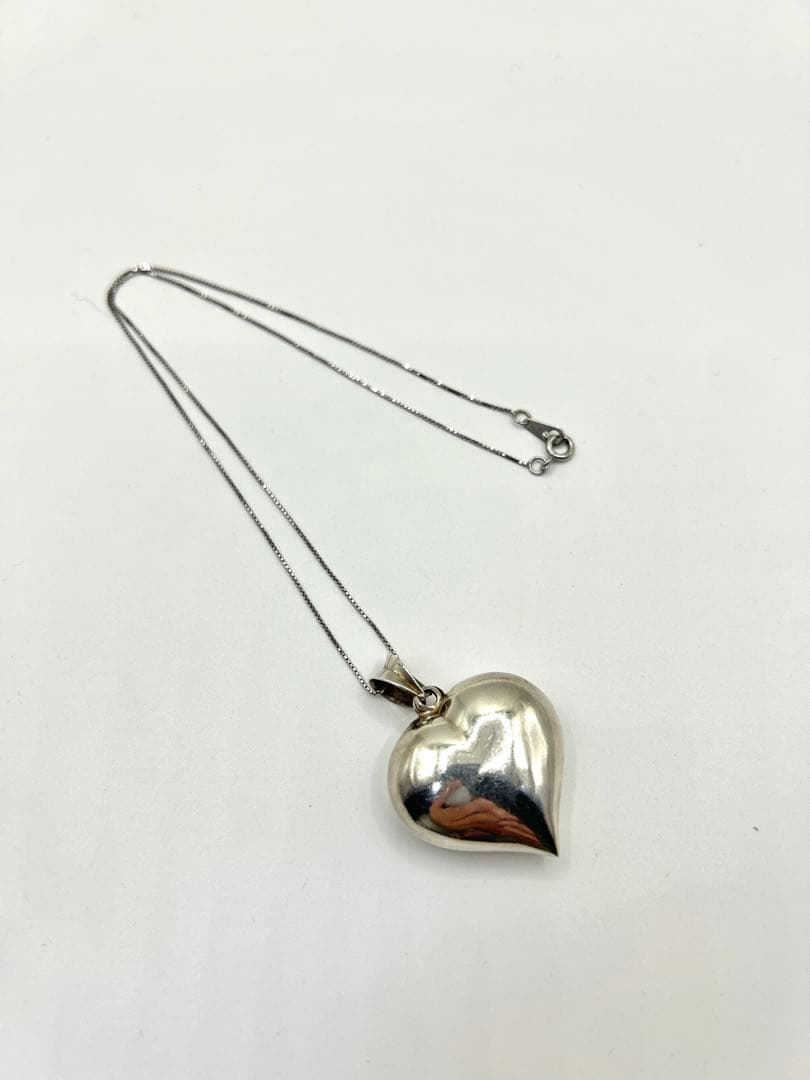 ビンテージ　パフィーハートネックレス　スウィートハートジュエリー　925