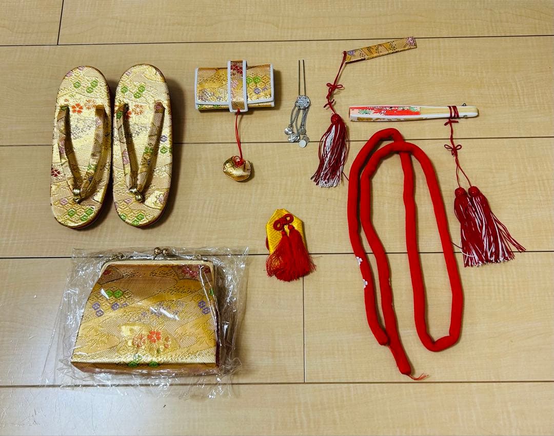 七五三 はこせこセット7歳 バッグ 草履21cm 箱迫 扇子 ビラカン 7点