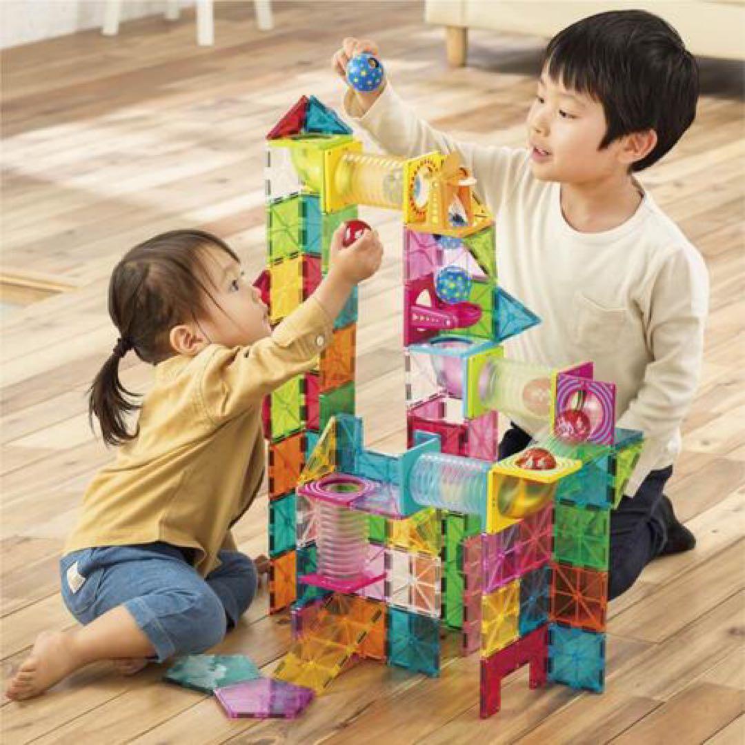 ピタゴラス2セット分　146ピース　マグネットプレート　磁石パズル　知育おもちゃ