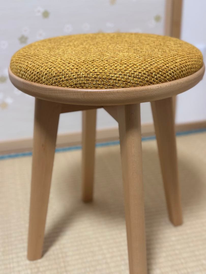 【未使用】高級スツール ナチュラル イエロー