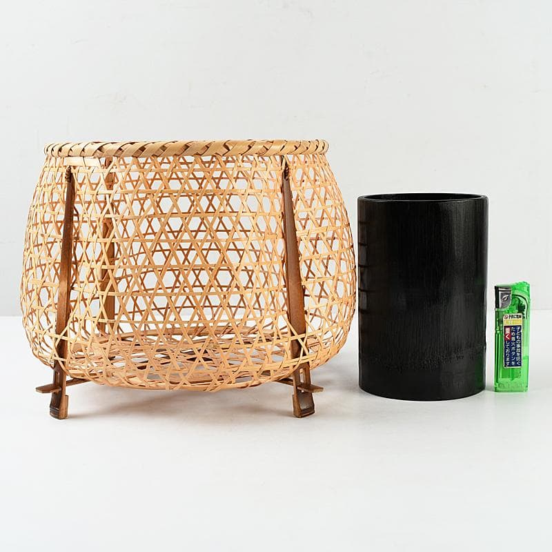 茶道具　竹穂作　花籠　花生　共布共箱　V　R9078B