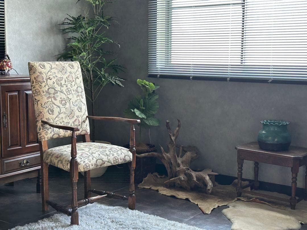 希少　イギリス　英国　アンティーク　ヴィンテージ　ハイバックチェア　SZ