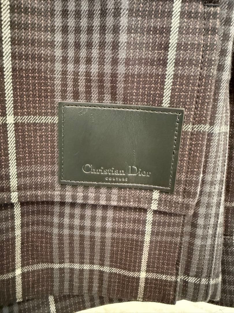 ディオール 23年 コットン コーデュロイ襟 ロゴレザーパッチ ジャケット