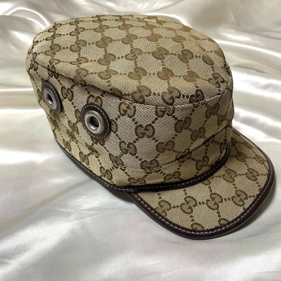 希少　XLサイズ　GUCCI グッチ　GGキャンバス　ワークキャップ　イタリア製