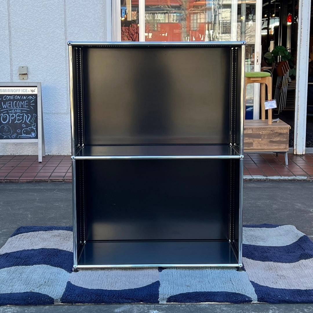 USMハラー モジュラーファニチャー 1列2段 キャビネット シェルフ 黒系