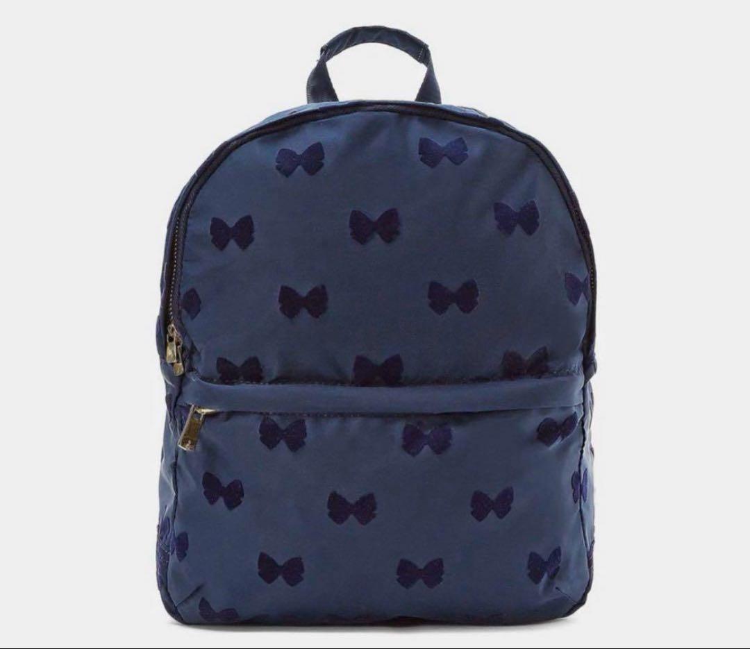 ジャカディ　Jacadi リボン ネイビーリュック　ケイトスペード