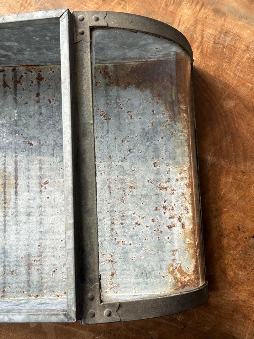 アンティーク　Rガラスケース　ディスプレイ　駄菓子屋　レトロ　ブリキケース　大正