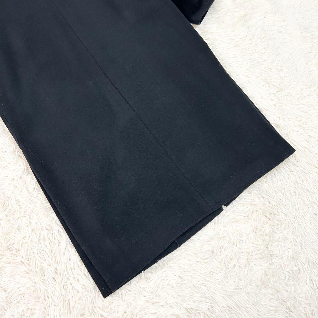 【新品】Grand Table フォックスファー付きVネックノーカラーコート 黒