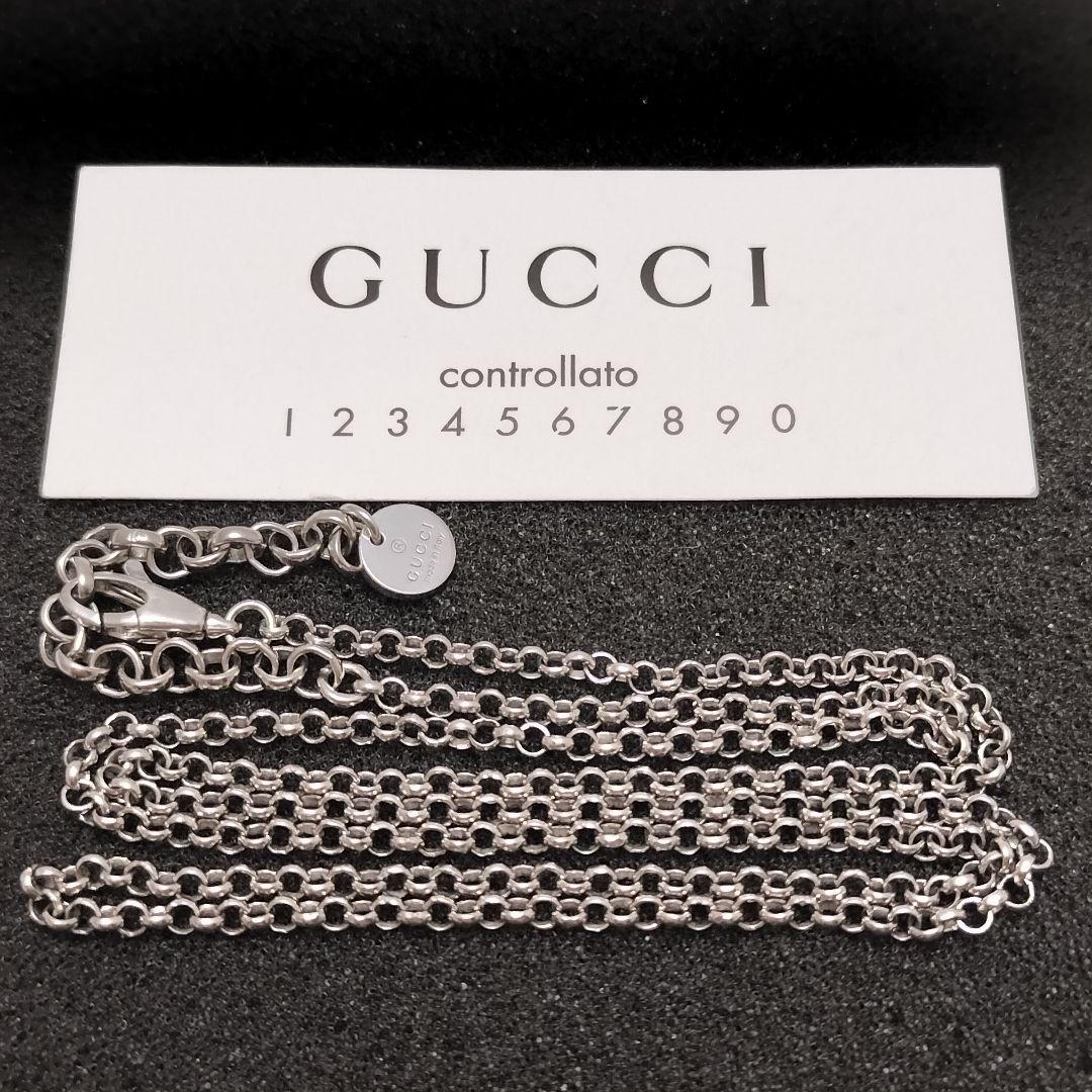 グッチ ブラック チェーン ネックレス 50cm シルバー925