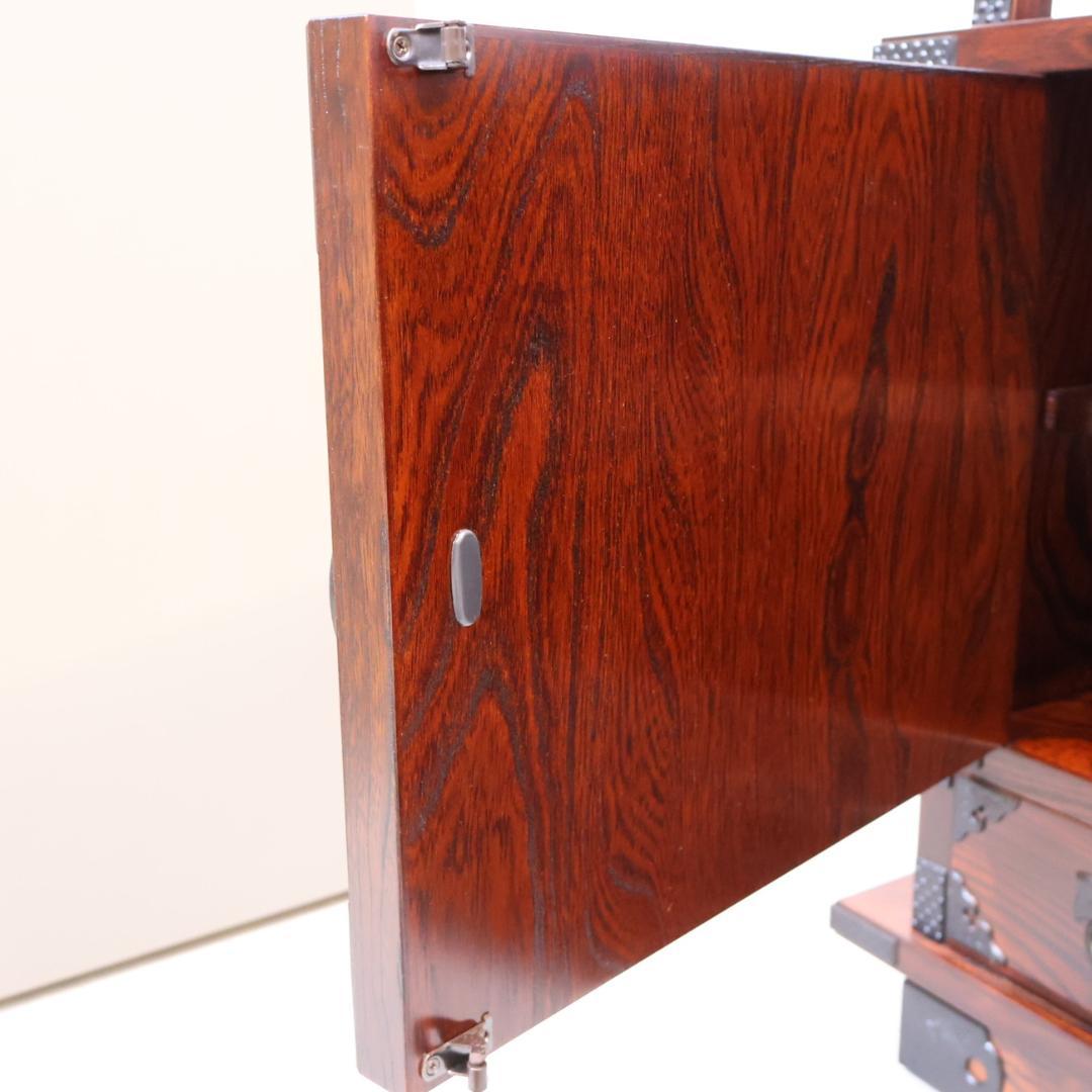 岩谷堂箪笥 欅材 茶棚 漆塗り 桐紋様 南部鉄器 サイドボード 飾り棚 茶箪笥