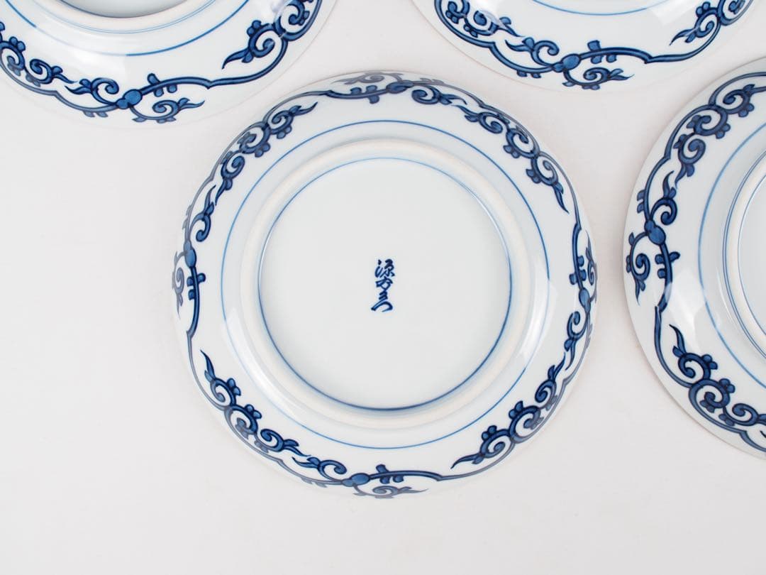 源右衛門窯 染錦松竹梅 皿 5客揃い 銘々皿 取り皿 有田焼 (付属品：共箱)