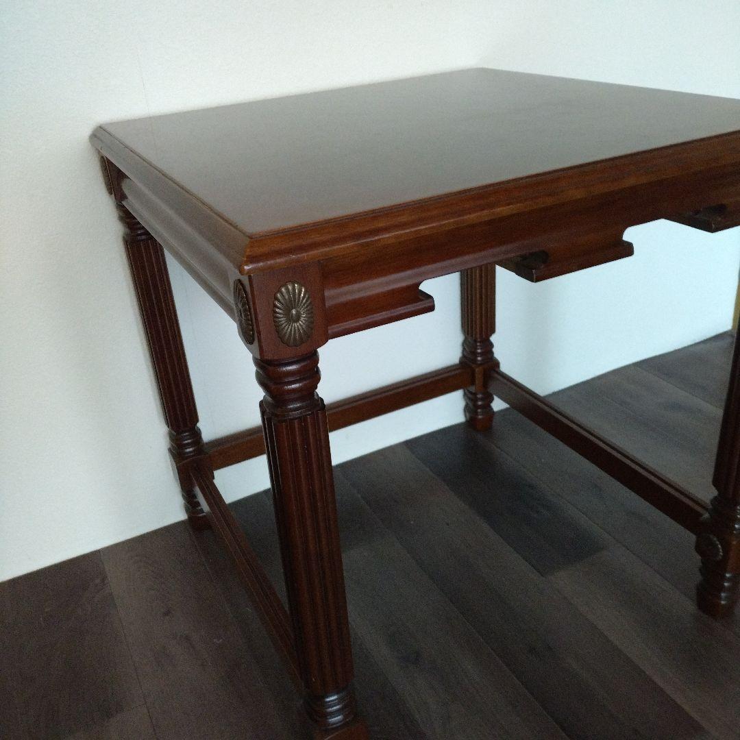 ✩アンティークテーブル ＋折り畳みテーブルセット　ダークブラウン　美品✩