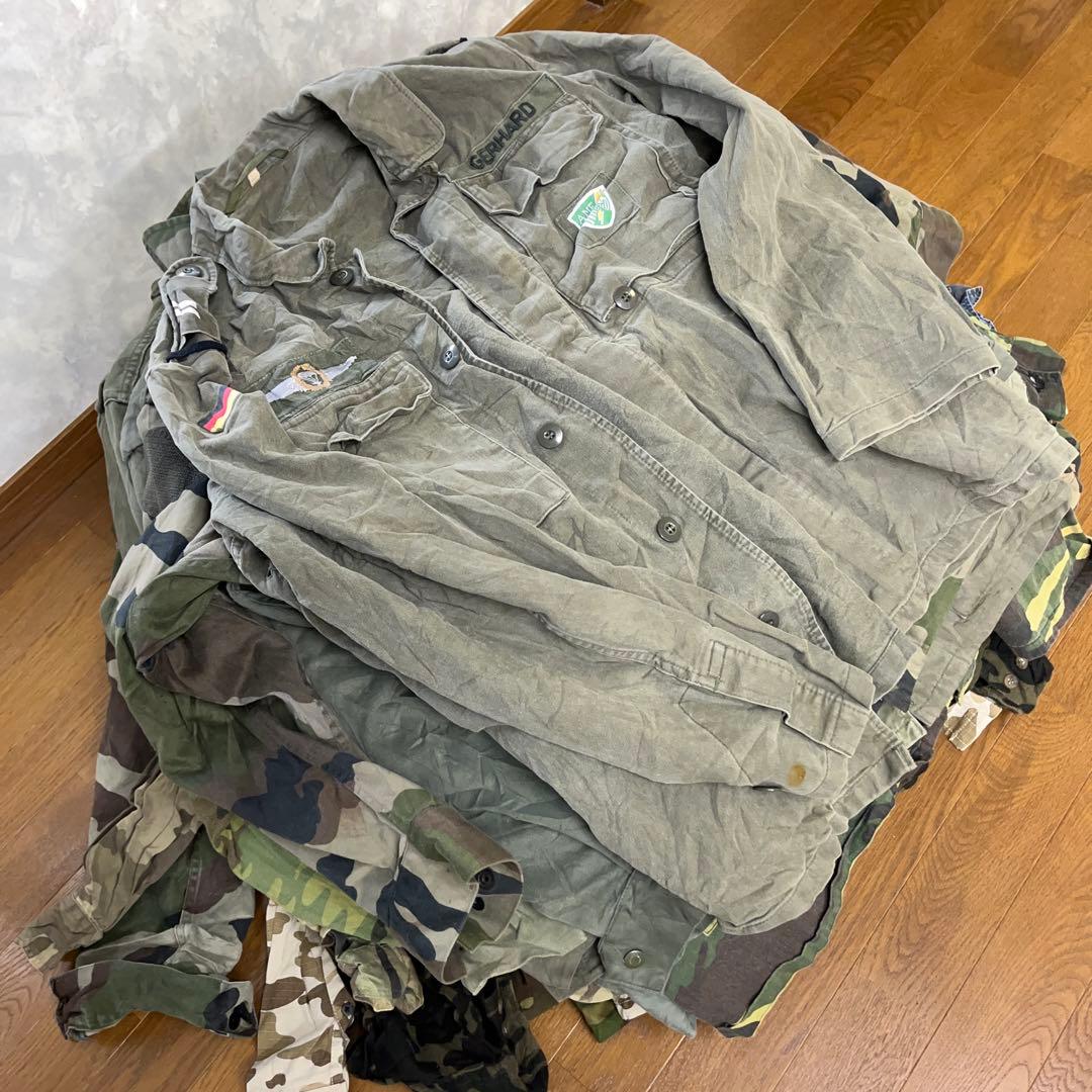 e*a様 B ユーロ古着ミリタリー迷彩カモフラジャケットパンツ長袖類30着セット