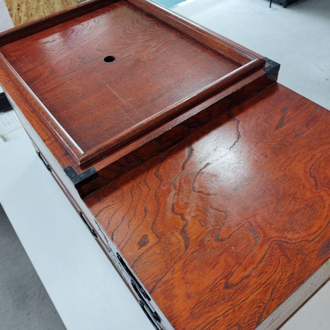 y 木製 和風アンティーク火鉢 引き出し付き