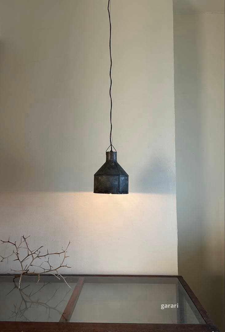 ワイヤーレール照明　古道具照明長さ調整　　　古材照明 インダストリアル照明