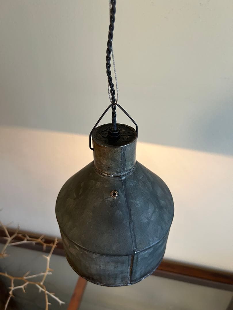 ワイヤーレール照明　古道具照明長さ調整　　　古材照明 インダストリアル照明