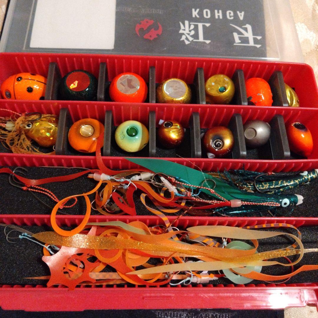 【鯛ラバセット】ヘッド,ラバー,ネクタイ,フック,ケース