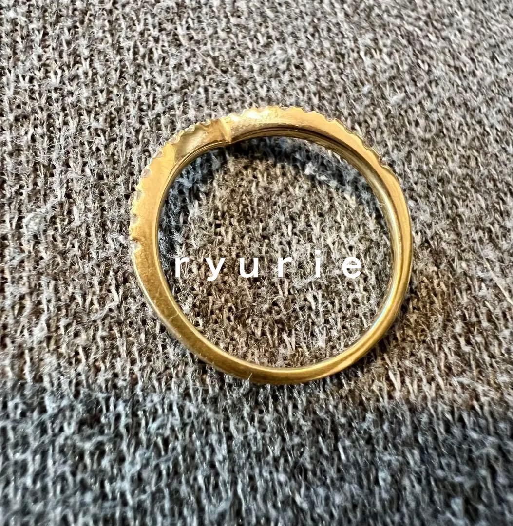 18金レディースヴァンドーム青山 ダイヤモンド V リング