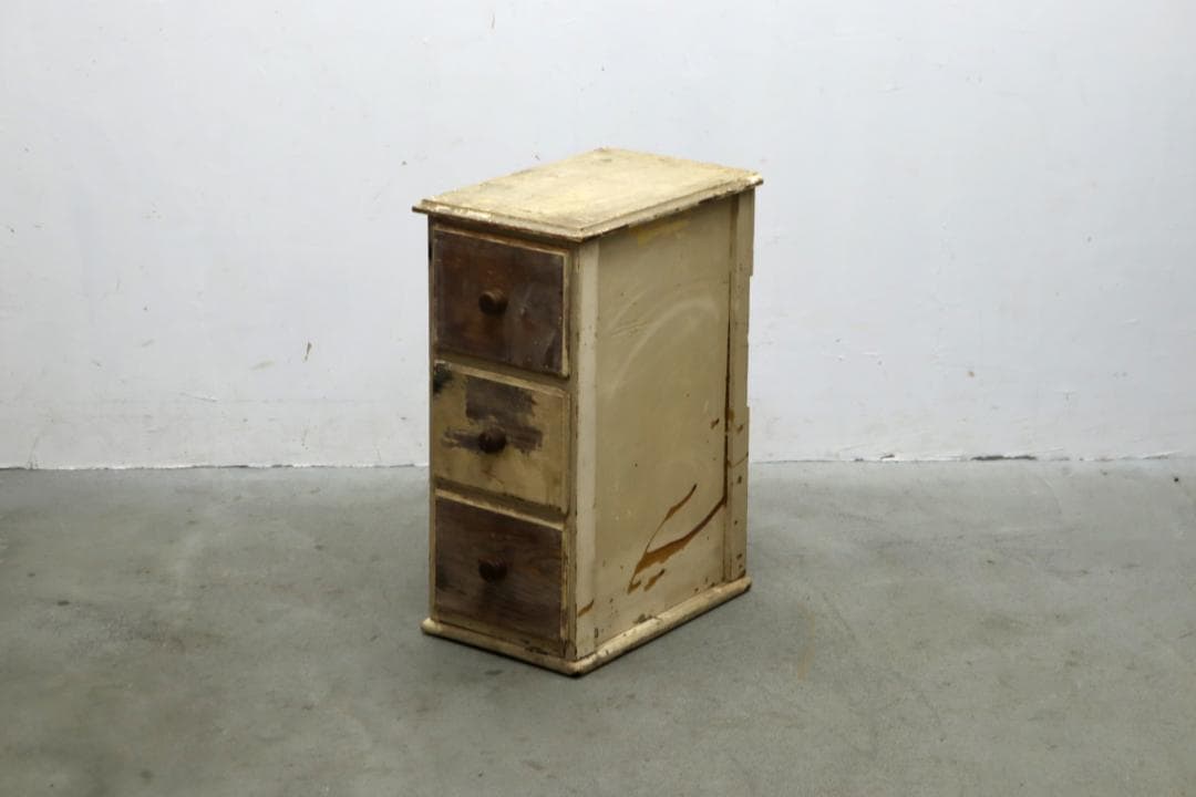 ヴィンテージ パイン材 ペイント ドロワー キャビネット 引き出し 収納 台