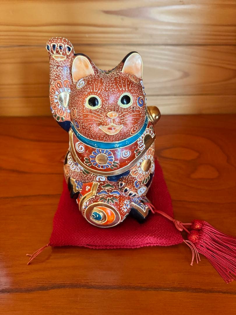 九谷焼 6号招き猫盛 招き猫の置物