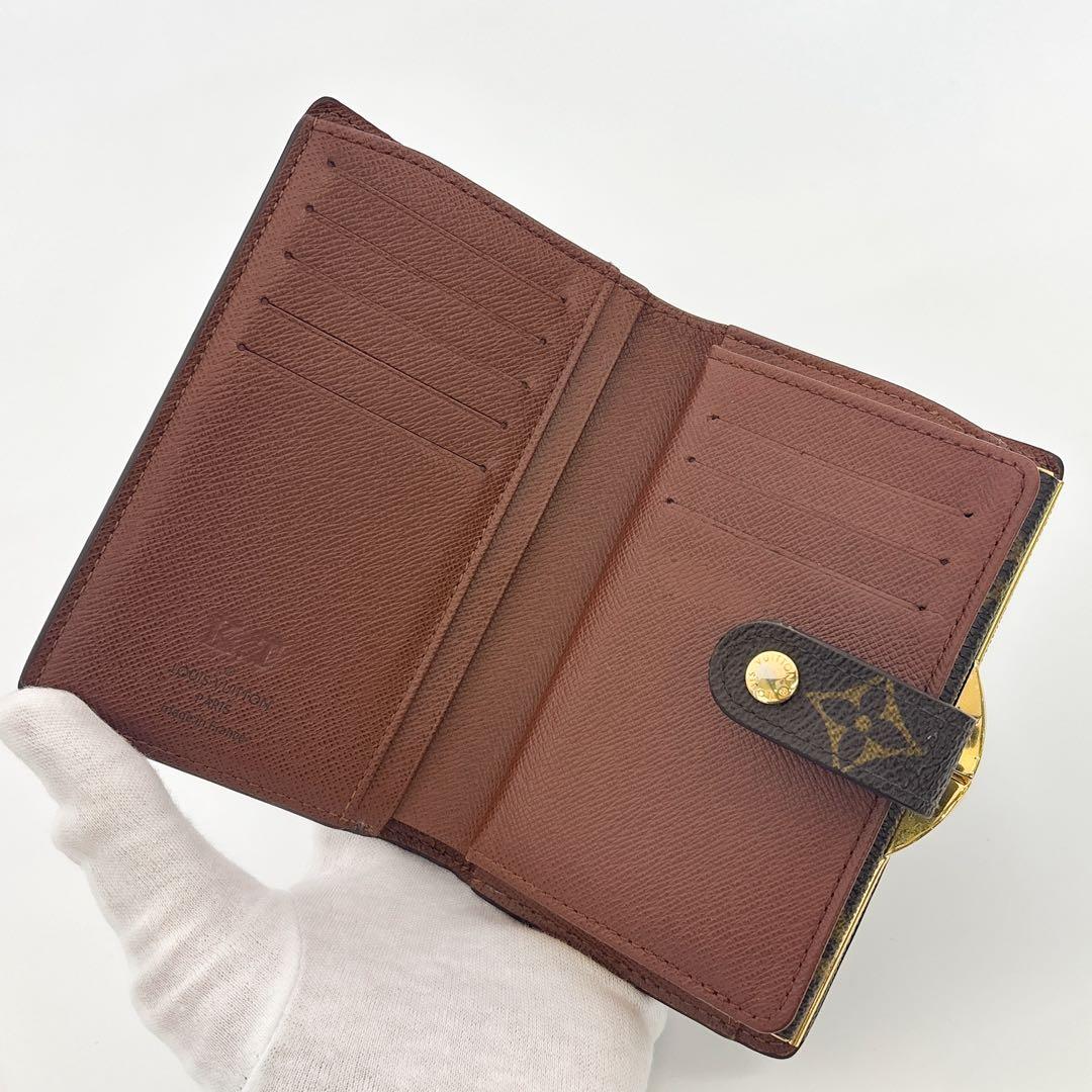 新型★超美品★ルイヴィトン ヴィエノワ モノグラム 二つ折り財布 がま口財布