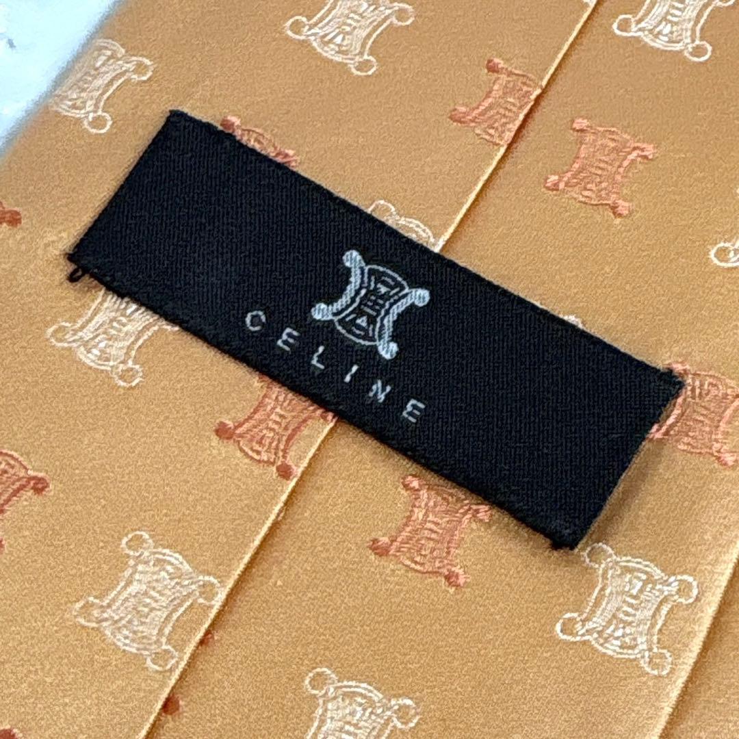 ✨未使用クラス✨CELINE ブランドの象徴　全面トリオンフロゴ仕様① ネクタイ