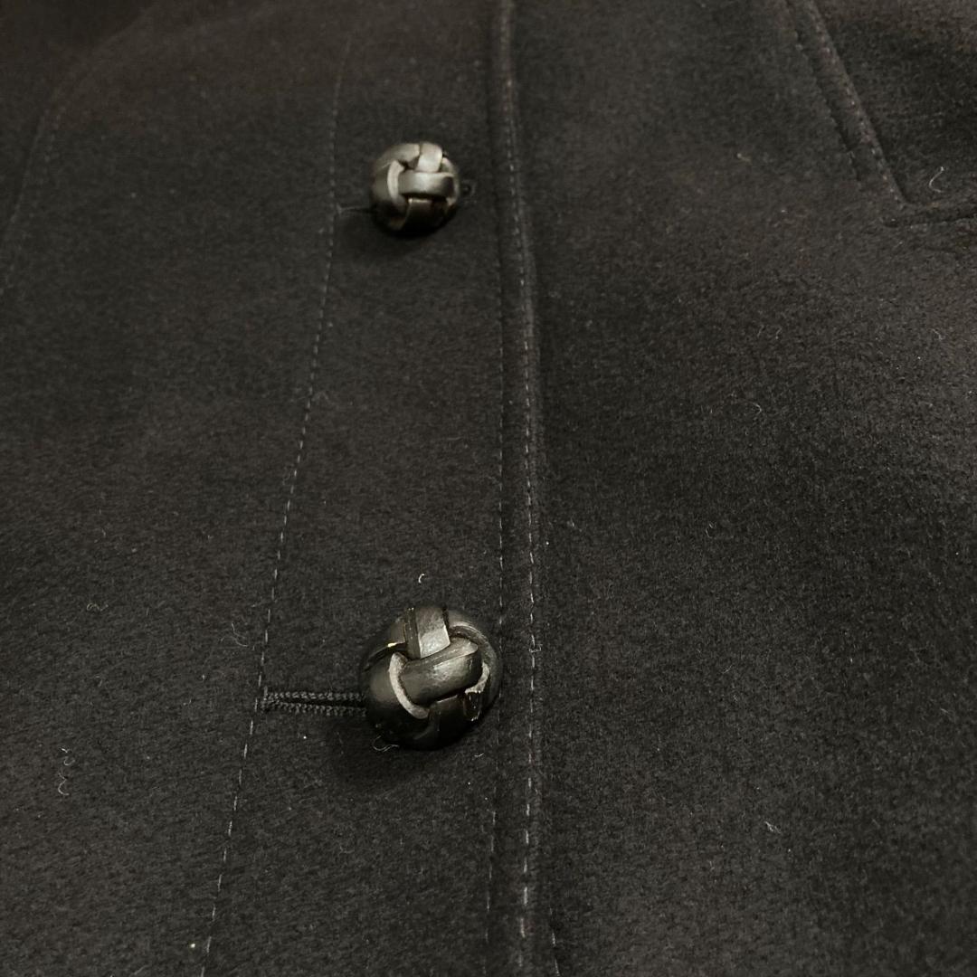 17517✨バリー 42 LL ウールカシミア ロングコート 胡桃ボタン 黒