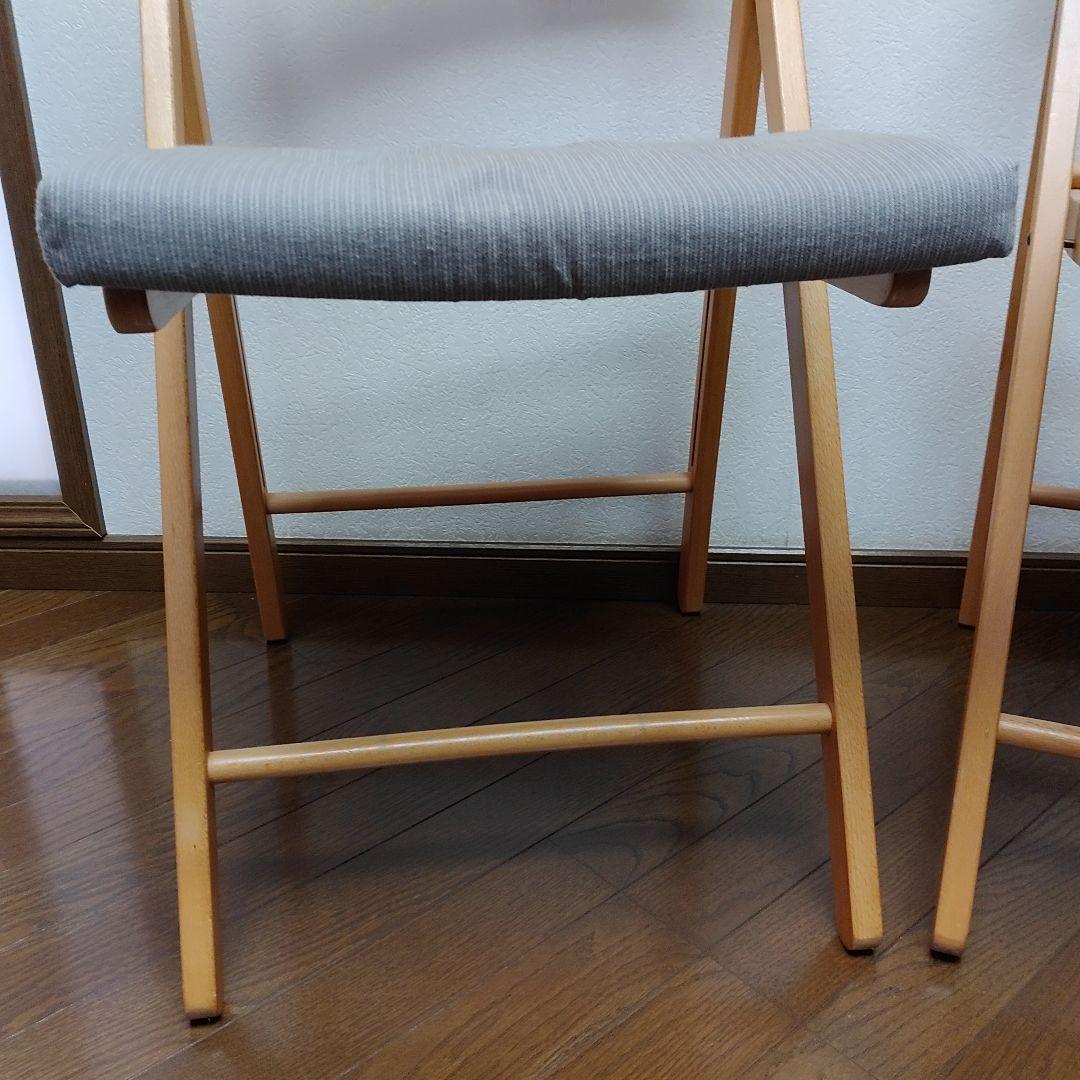 クッション付き　2脚　IKEA　TERJE　FRÖSVI　木製折りたたみチェア