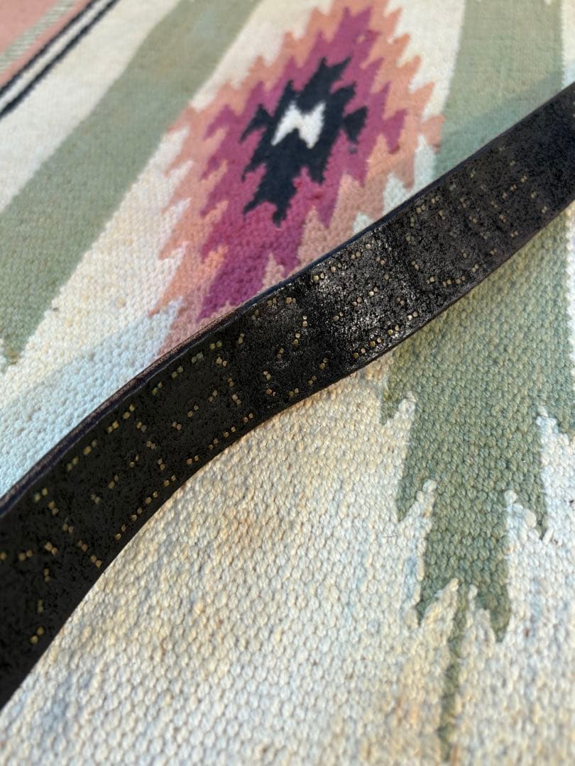 HIDE AND SEEK × HTC BLACKレザー スタッズベルト 36