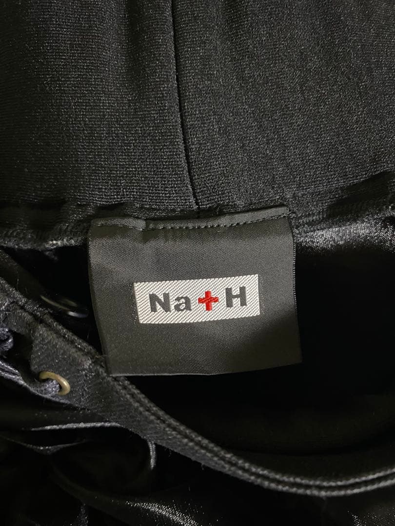 Na+H ブラック フレアスカート ベルト付き