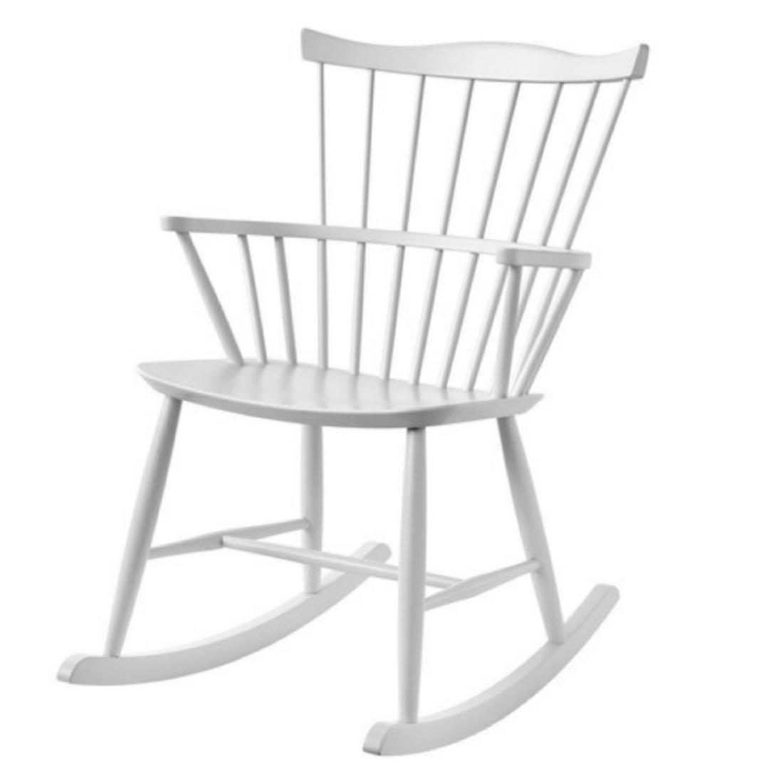 FDBモブラー デンマークデザイン J52G ロッキングチェア ホワイト ⓶