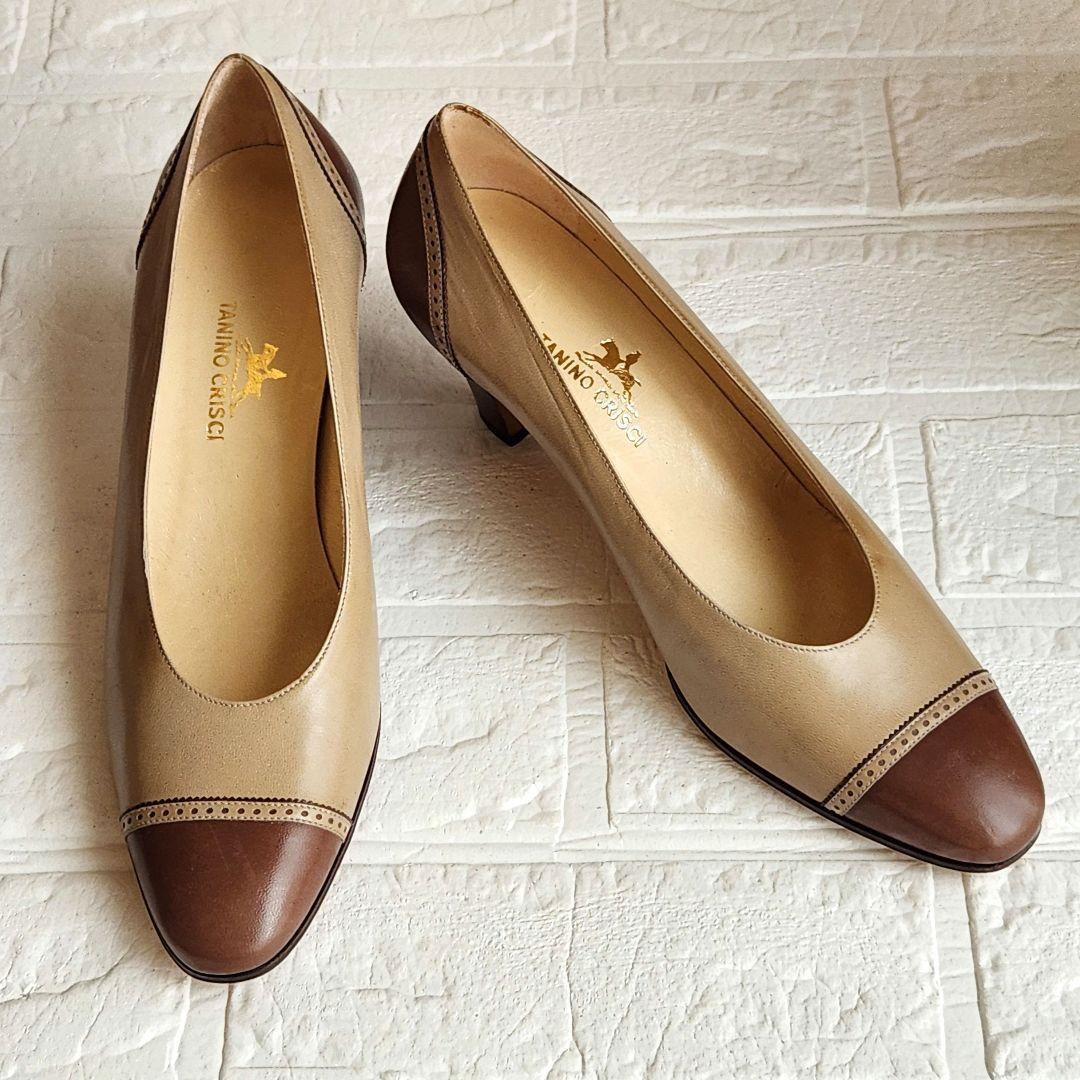 ✨極美品✨タニノクリスチー バイカラーパンプス　37B　ITALY