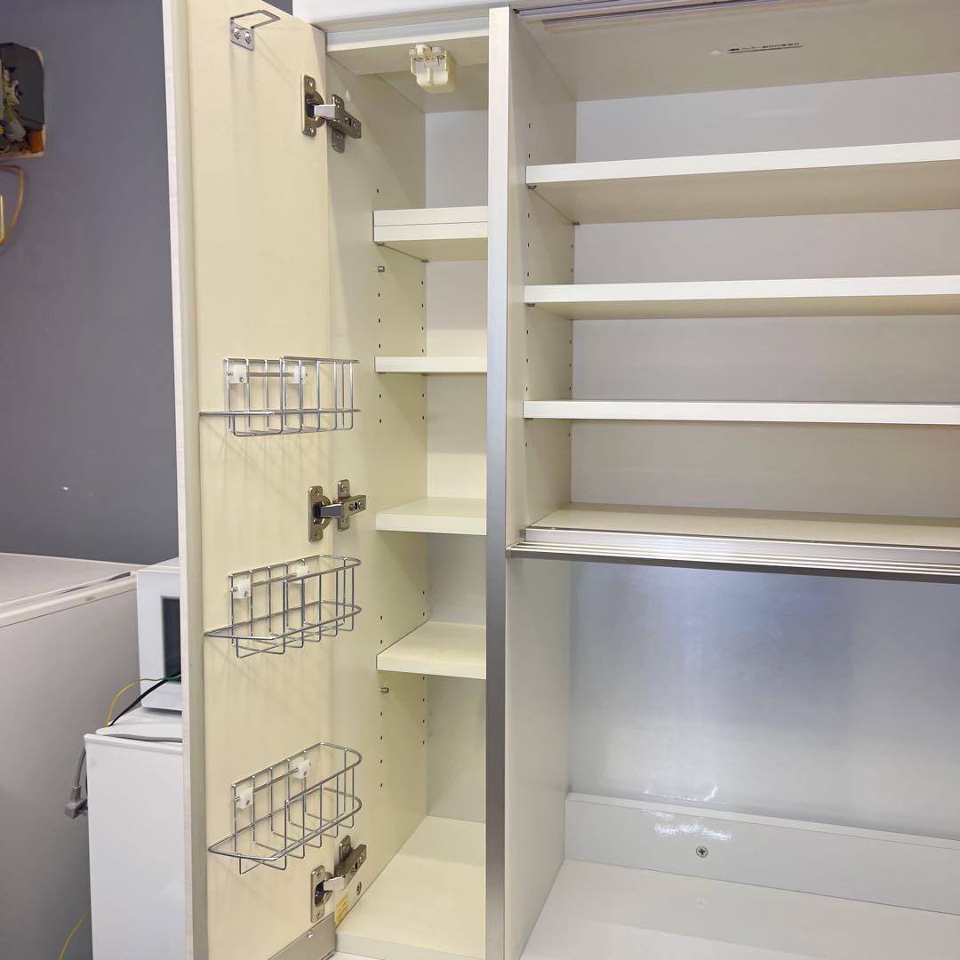 送料込み　パモウナ ホワイト　キッチンカウンター　食器棚