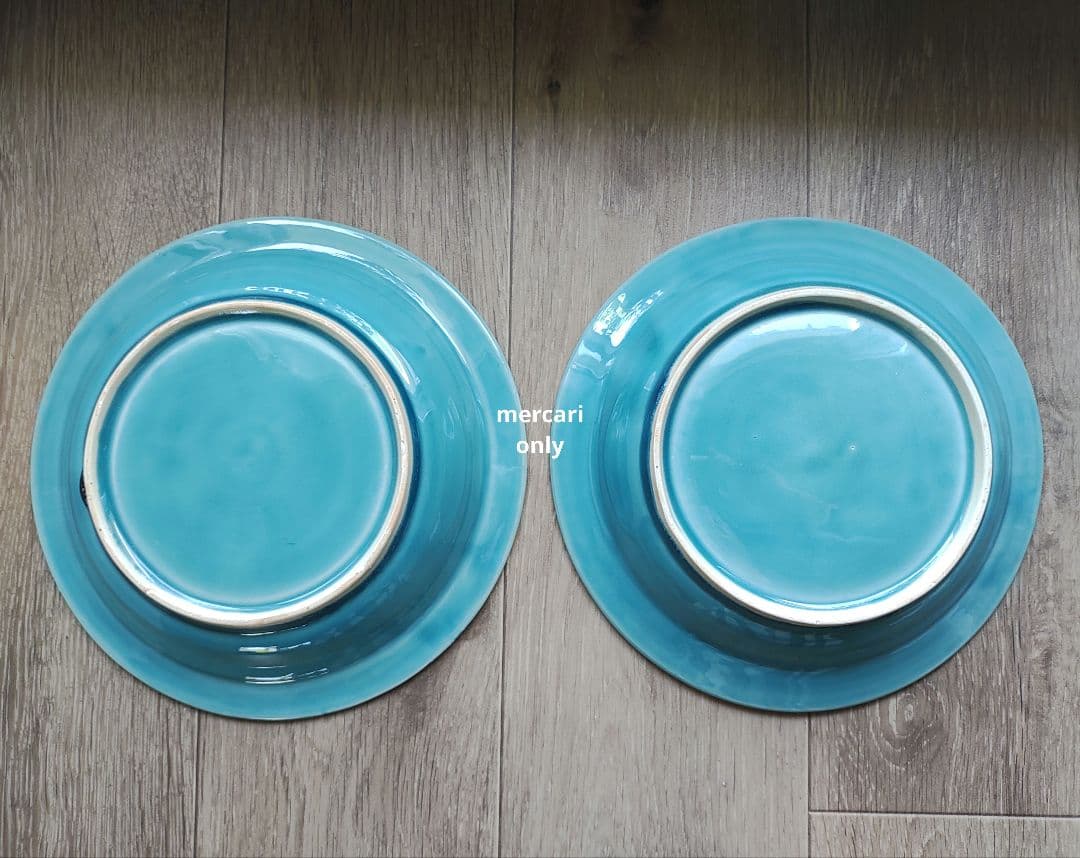 【Re】オートクチュールの仕立て屋　トルコブルーの深皿25cm　2点