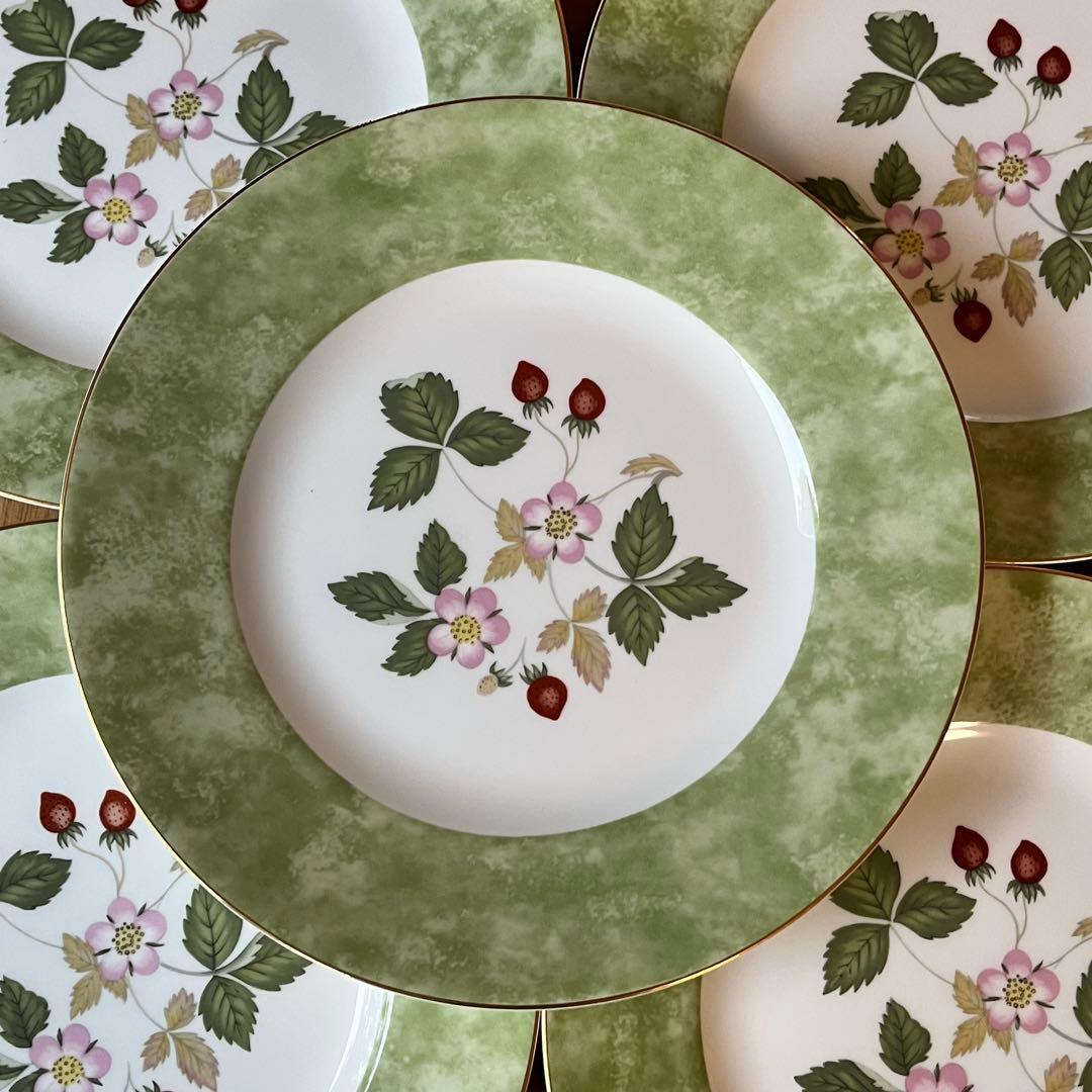 【美品】ウェッジウッド★ワイルドストロベリー★フルリムプレート　5枚