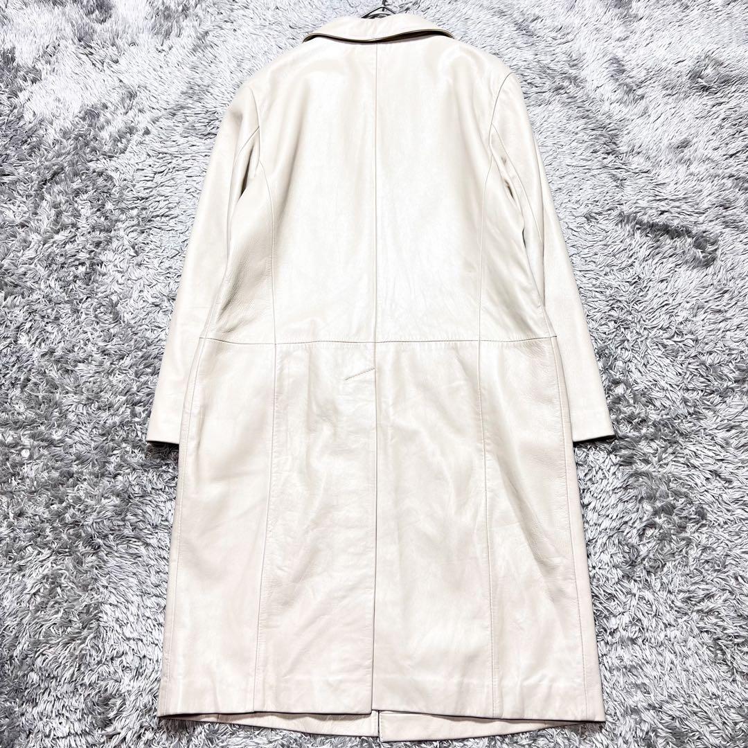 レディース ラムレザー チェスターコート グレーベージュ Lサイズ 美品