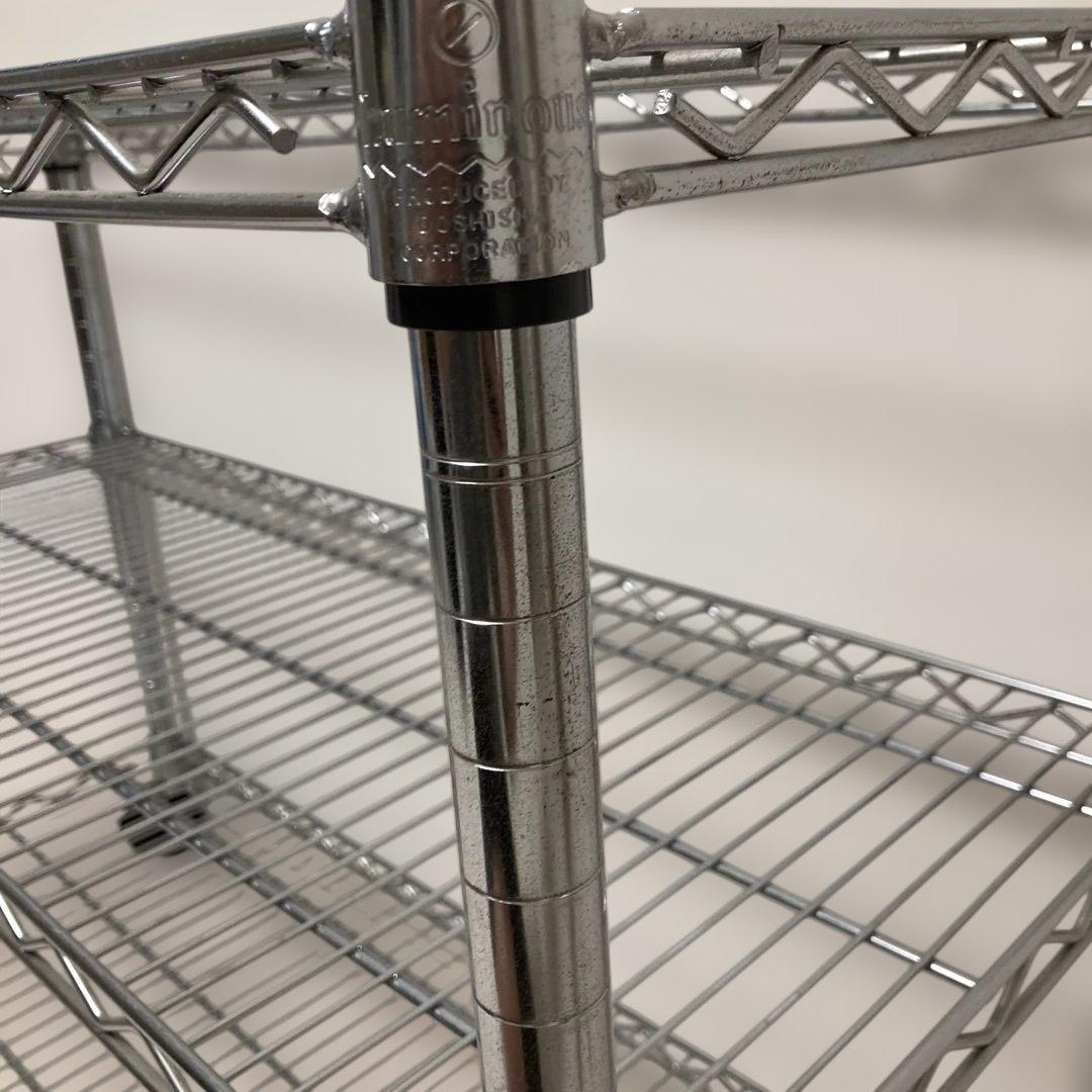 Luminous スチールラック 3段 シルバー キャスター付き　25mm