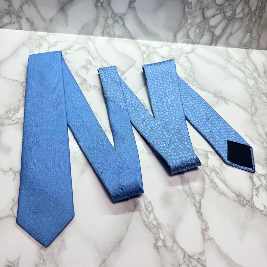 ✨極美品✨ 現行タグ HERMES ネクタイ 2way シルク100% H織タイ