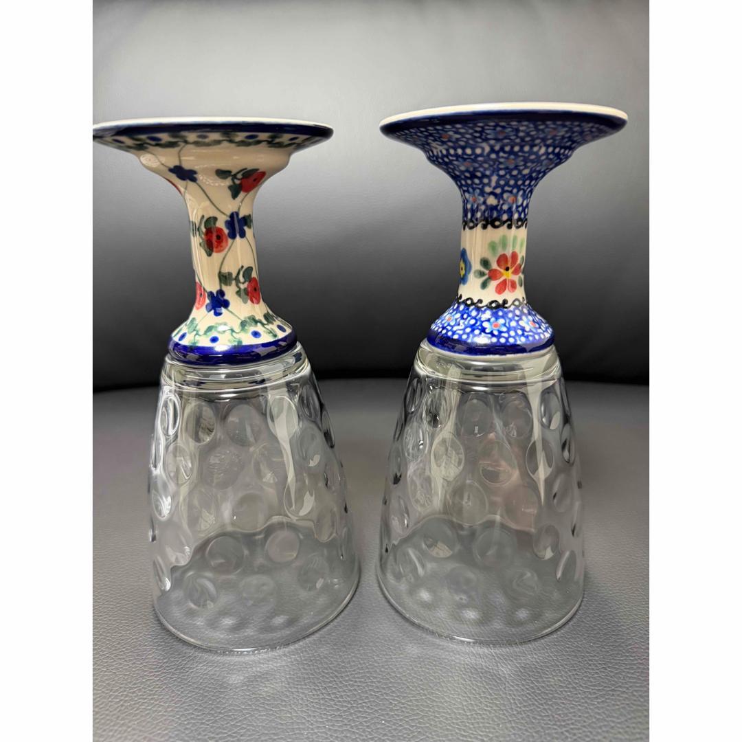 ポーランド食器 グラス 2点セット ワイン ビール ジュースポーリッシュポタリー