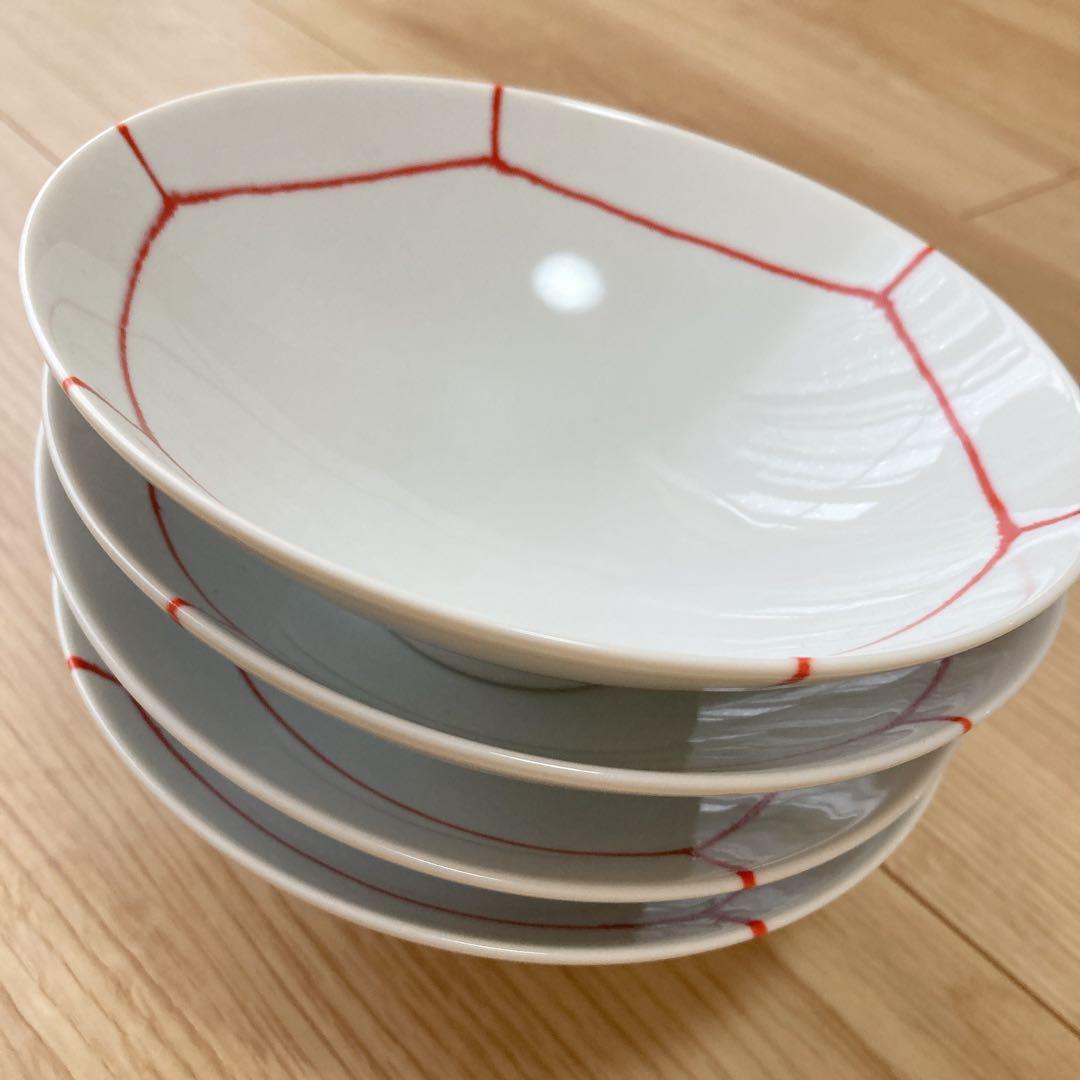 【美品】白山陶器　平茶碗　4客セット　ボウル　鉢　波佐見焼　平茶わん