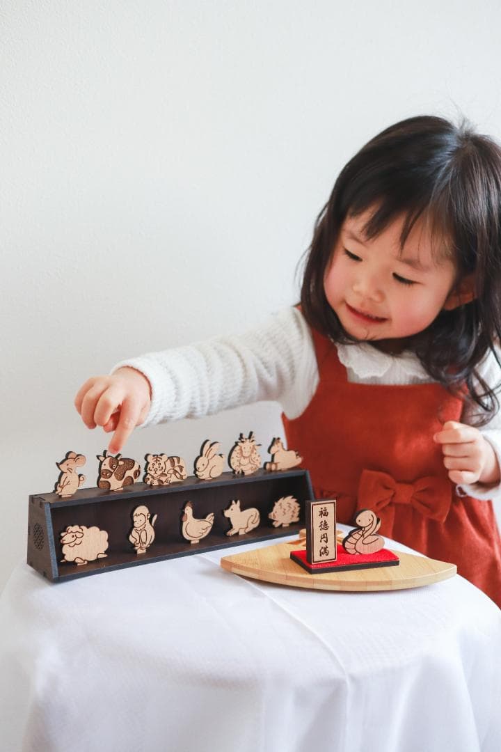 縁起の十二支飾り　干支飾り　置物　干支　馬　午　蛇　正月　正月飾り