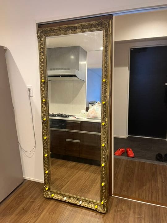 【直接取引限定】※値下げ※アンティーク　立て掛け式鏡